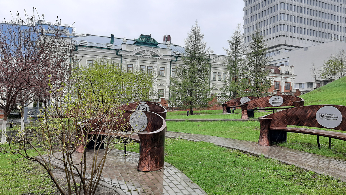 парк в дождь