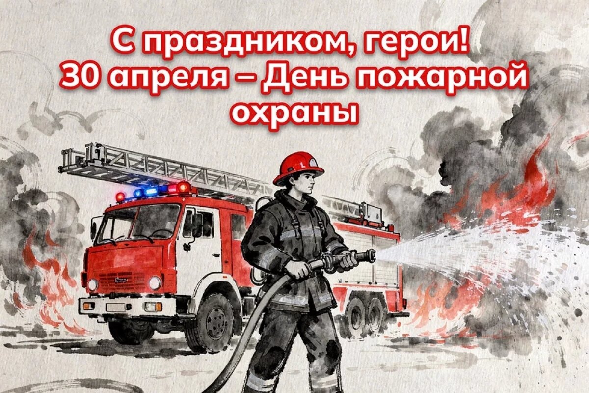    Открытки с Днем пожарной охраны.