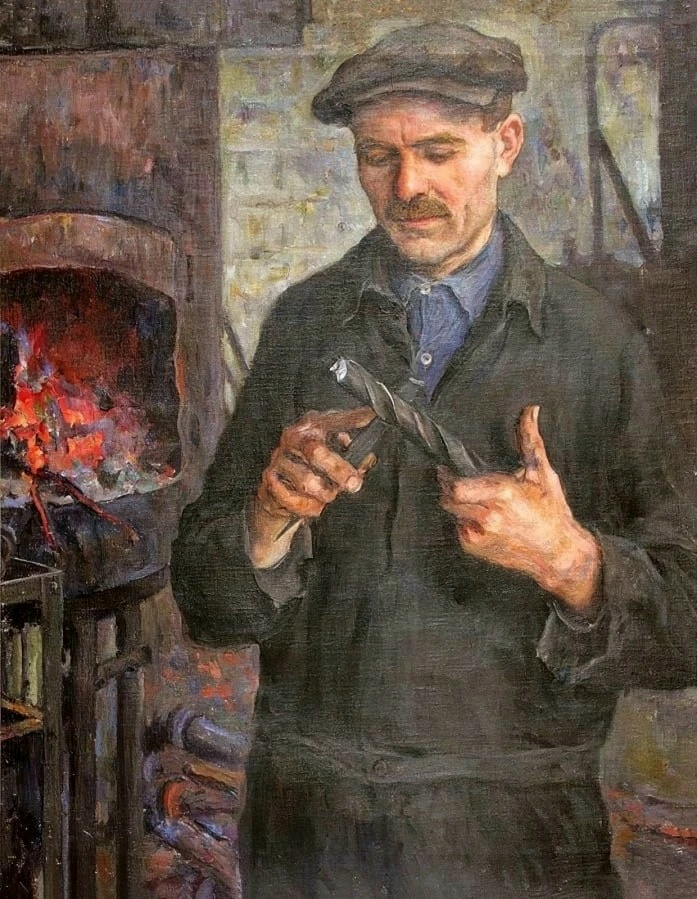 Александр Моравов. «Портрет ударника Рожнова». 1947