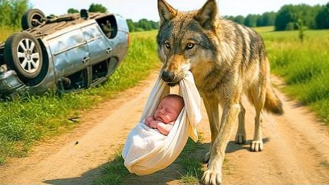 Машина попала в аварию. Но вдруг из леса вышел волк и помог младенцу. А что произошло дальше тронуло всех до глубины души