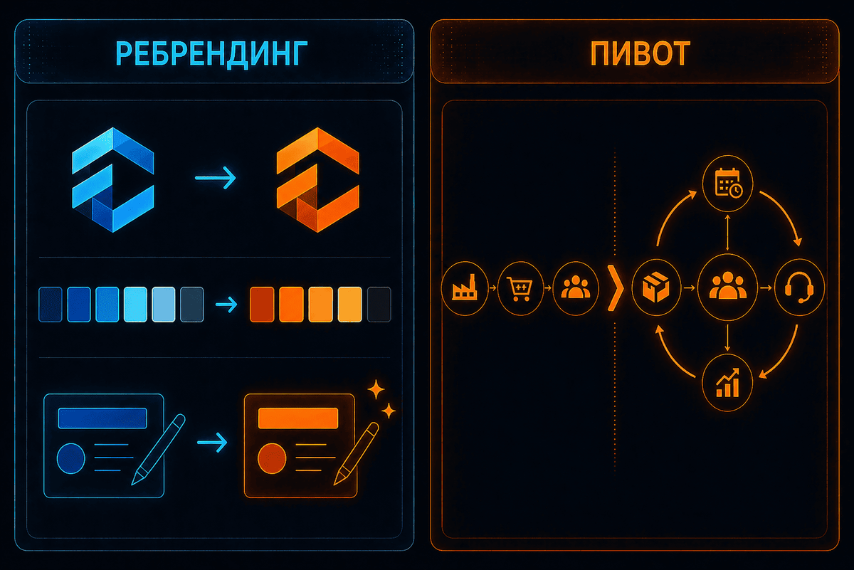 Пивот направлен на изменение бизнес-модели, стратегии, продукта