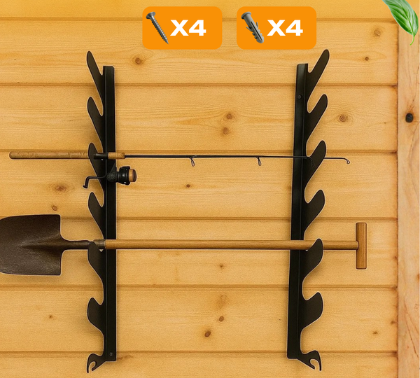 Повесил держатель для садовых инструментов — и сарай перестал напоминать свалку