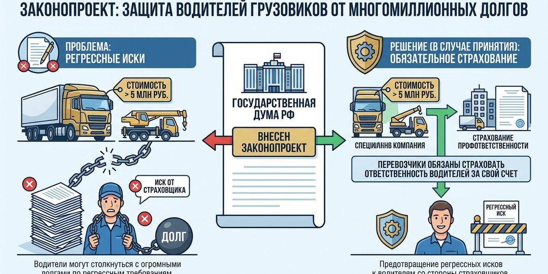 Водителей грузовиков защитят от многомиллионных долгов: новый законопроект в Госдуме