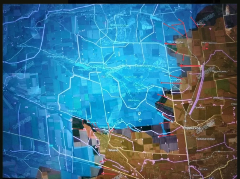    Актуальная карта боевых действий. Скриншот: Телеграм-канал "Военкор Котенок"