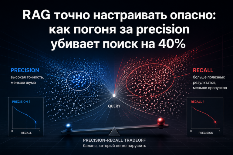    Почему fine-tuning RAG для точности опасен: как погоня за precision убивает поиск на 40%. Двухэтапная архитектура решение проблемы embeddings.