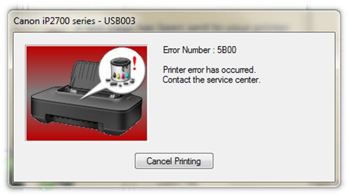 Canon код ошибки 5B00