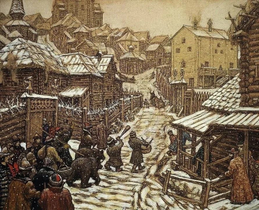 "Медвежья потеха" Аполлинарий Васнецов. Изображение из открытых источников Яндекса