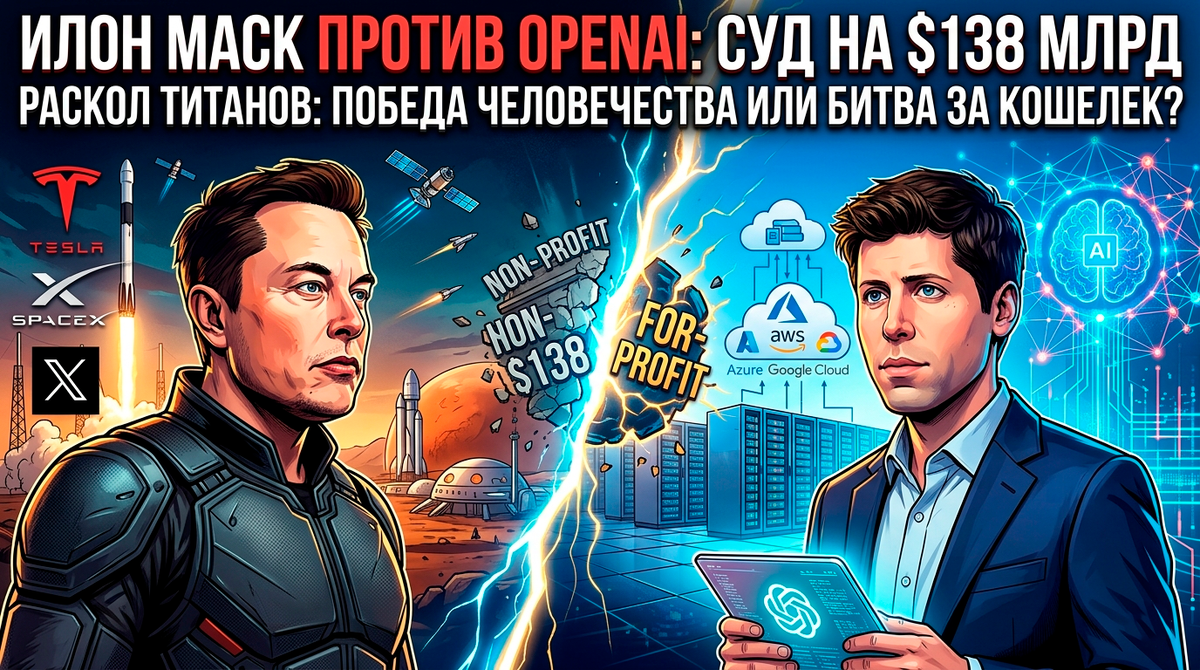 Илон Маск против OpenAI: Суд на $138 млрд, который изменит будущее вашего смартфона
