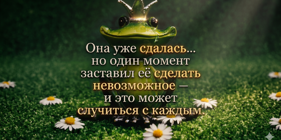 Она уже сдалась… но один момент заставил её сделать невозможное - и это может случиться с каждым. Не притча, а правда жизни без ВОДЫ и ЛЖИ.