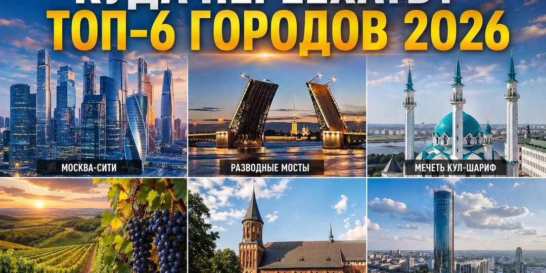 Куда переехать жить в России в 2026 году? Сравниваем 6 лучших городов: зарплаты, жильё, цены и реальные возможности