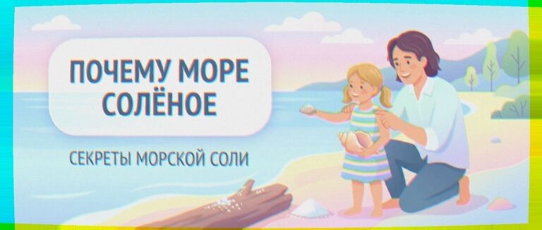    Иллюстрация к материалу: Почему море солёное: как объяснить ребёнку простыми словами