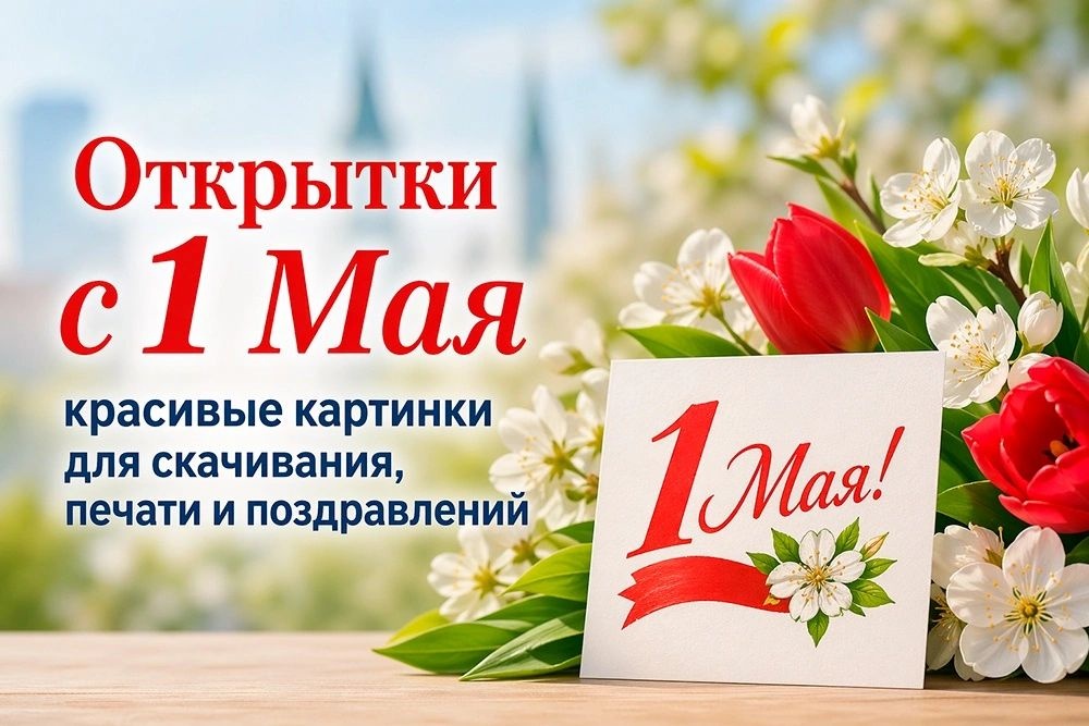    Открытки с 1 Мая: красивые картинки для скачивания, печати и поздравлений. / Создано с использованием нейросетевых технологий.