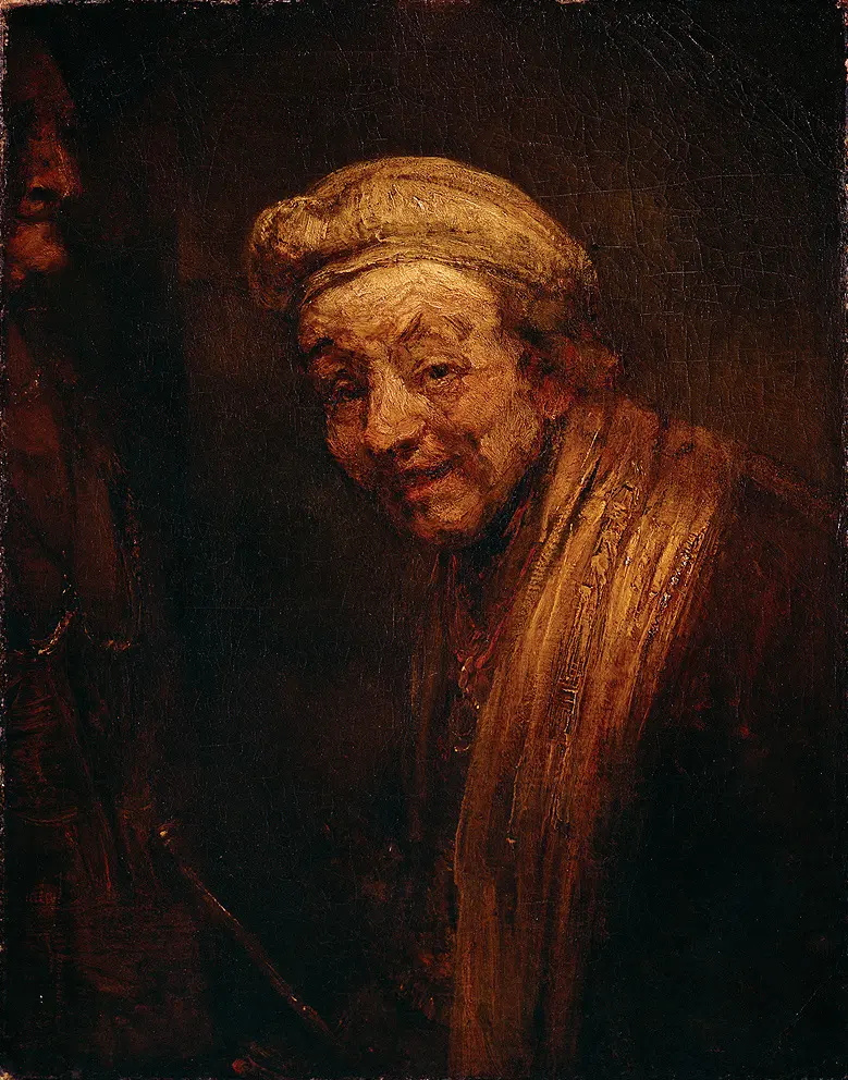 Рембрандт ван Рейн. «Автопортрет в образе смеющегося Зевксиса», 1662–1663 годы, Музей Вальрафа-Рихарца, Кёльн © Public domain