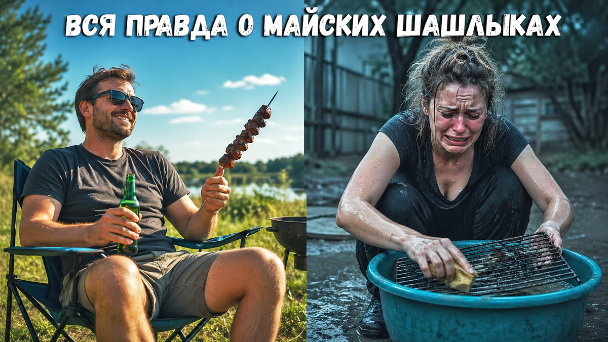 «Он гордо жарил мясо 20 минут, а я устала еще на стадии сбора сумок». Почему майские шашлыки — женская каторга, и как легально дезертировать