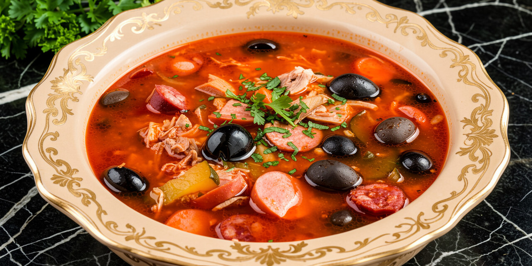 Солянка сборная мясная: Классический рецепт русской кухни