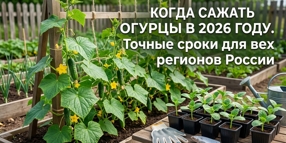 Когда сажать огурцы в 2026 году — точные сроки по всем регионам России