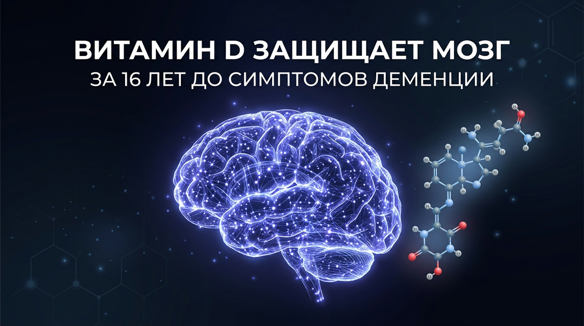 Новое ирландское исследование 2026 года — высокий уровень витамина D в 39 лет снижает накопление тау-белка (маркера болезни Альцгеймера) через 16 лет