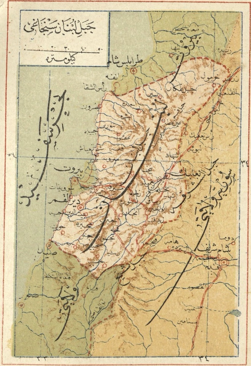 Карта Горного Ливана, около 1900 года. URL