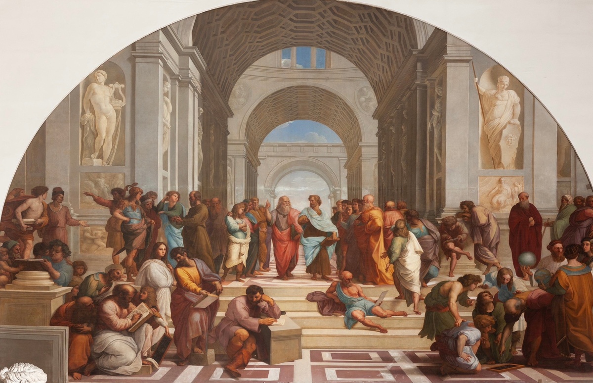 Карл Павлович Брюллов
(1799-1852)
По живописному оригиналу Рафаэля Санти
(1483-1520)
Афинская школа
1823-1828
Холст, масло
НИМ РАХ