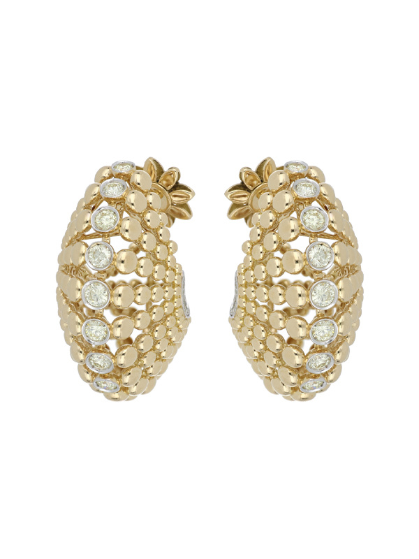 Серьги FerriFirenze Bubbles из желтого золота с желтыми бриллиантами