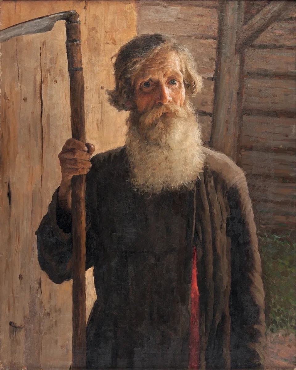Мясоедов Григорий Григорьевич
(1834-1911)
Старик-крестьянин с косой
1870–1880-e
Картон, холст, масло
НИМ РАХ