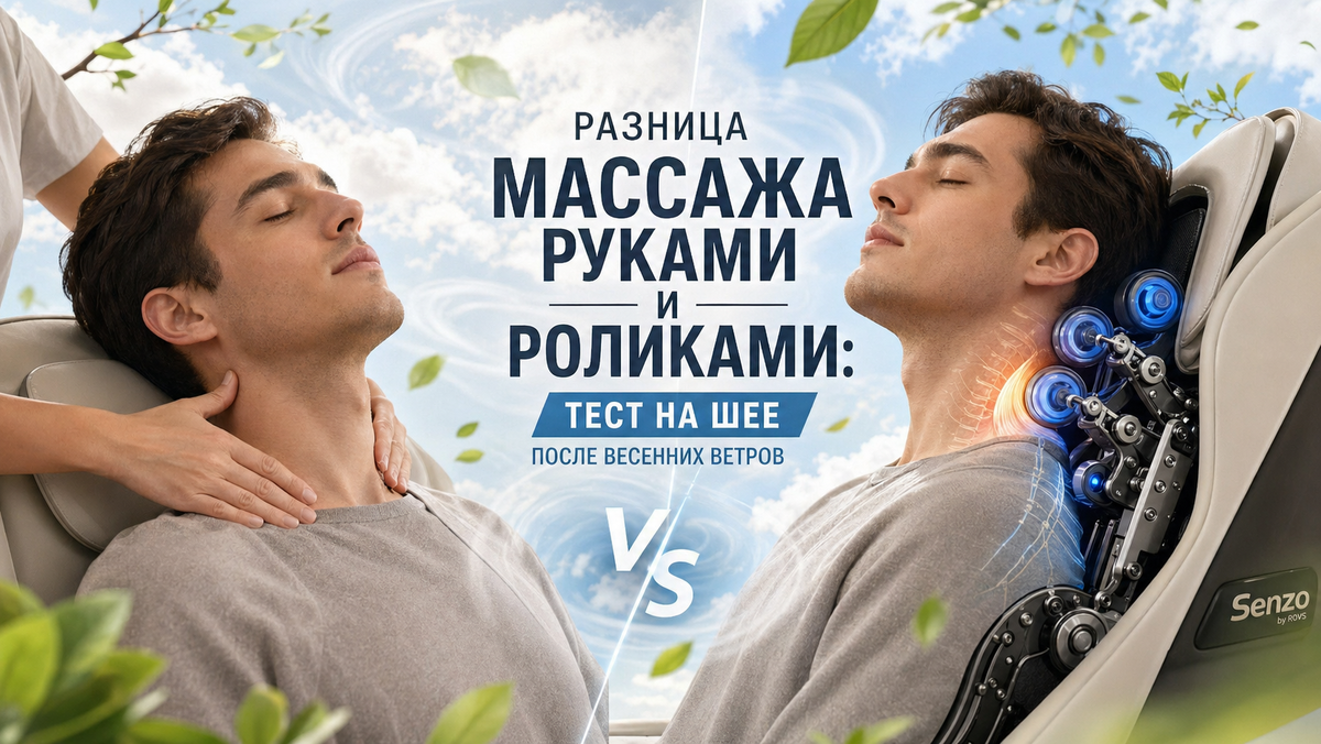 слева — ручной массаж, справа — ролики Senzo. 😌