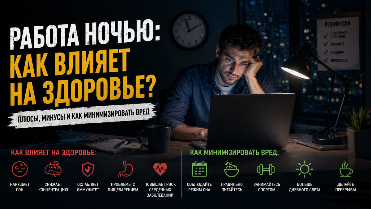 Работа ночью: как влияет на здоровье?
