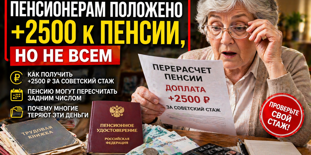 Пенсионерам положено +2500 к пенсии, но не всем