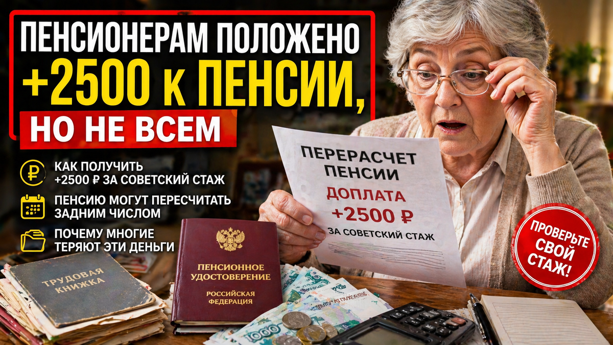 Пенсионерам положено +2500 к пенсии, но не всем