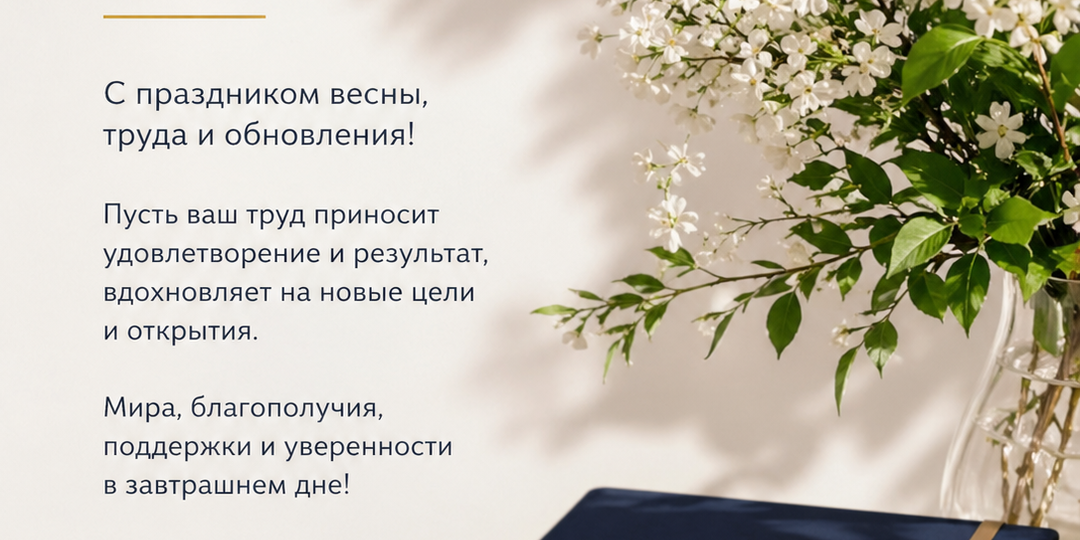 С 1 Мая - праздником весны, труда и обновления