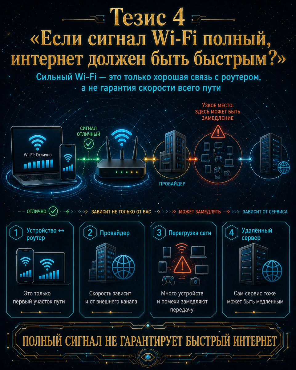 Полный сигнал не гарантирует быстрый путь до нужного сайта