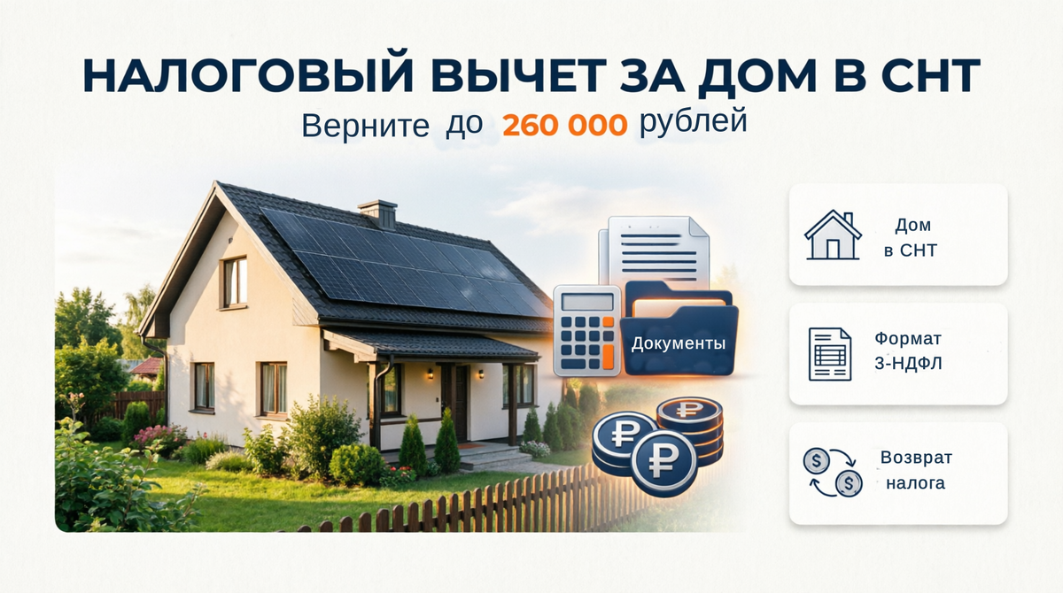 А вы знали, что можно получить налоговый вычет за дом в СНТ? 
