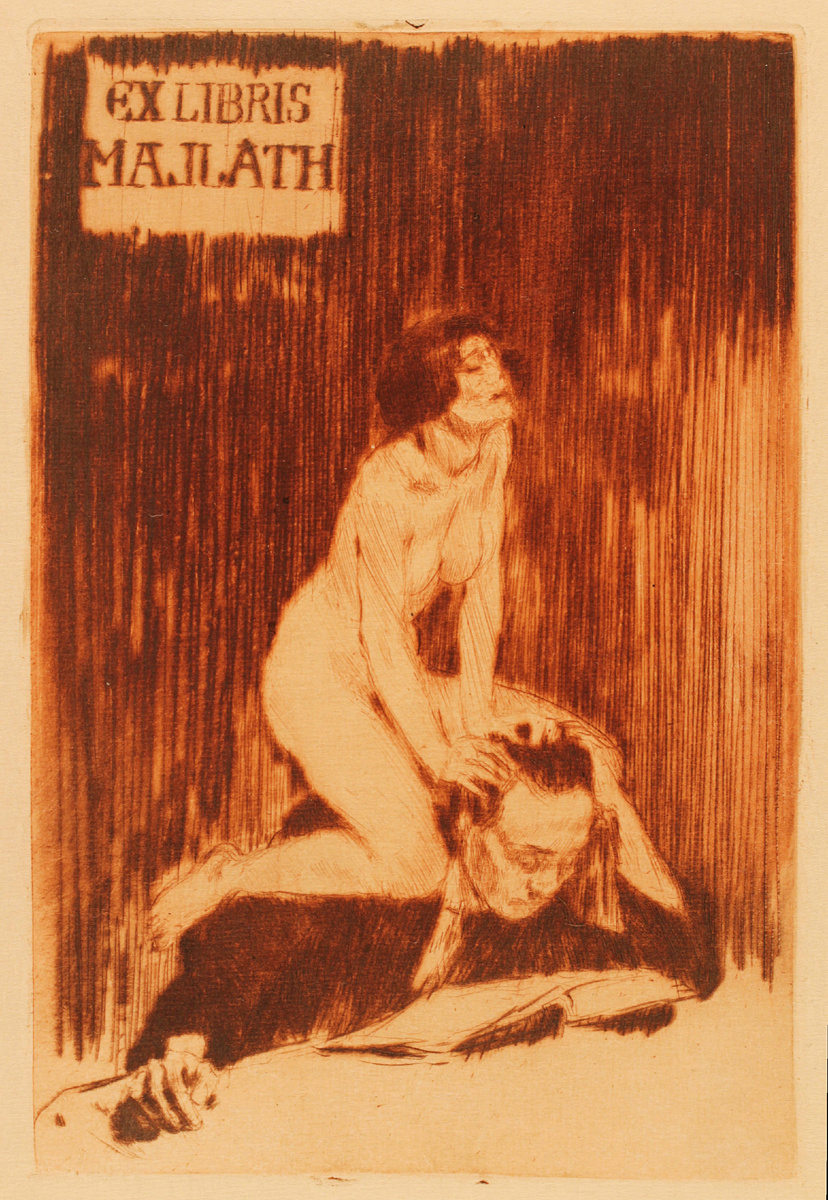 Иштван Прихода (1891–1965), Ex libris Majlath, 142x98 мм, офорт, сухая игла 