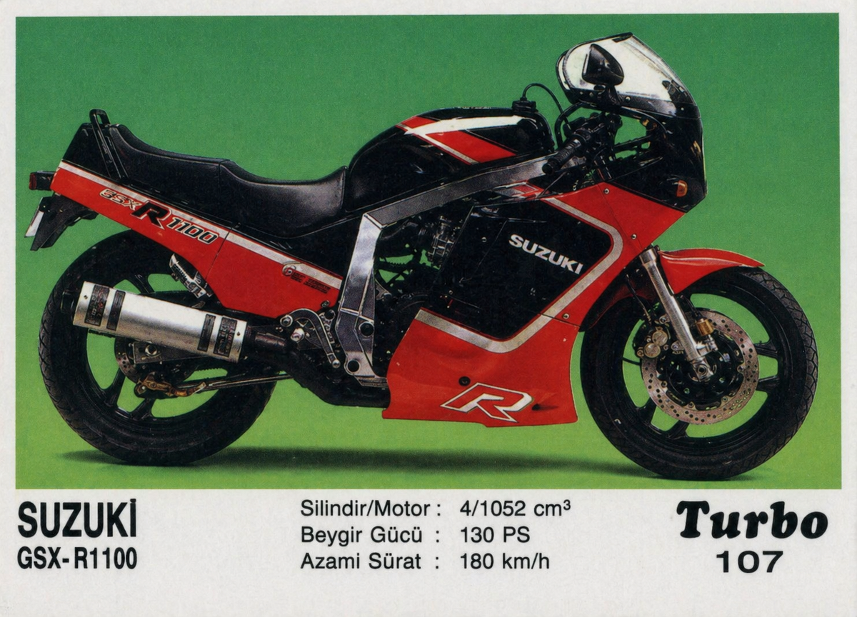 Вкладыш №107 — Suzuki GSX-R1100, восстановленное изображение