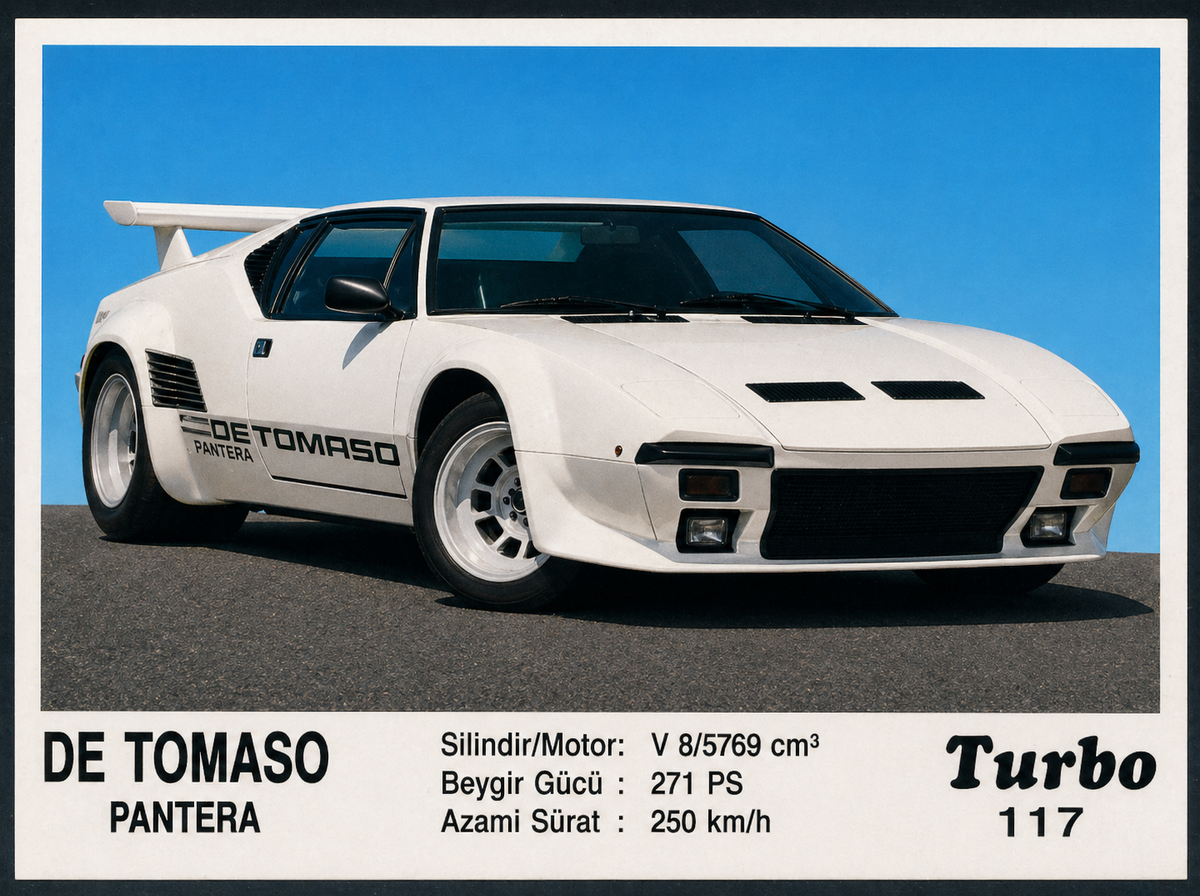 Вкладыш №117 — De Tomaso Pantera, восстановленное изображение