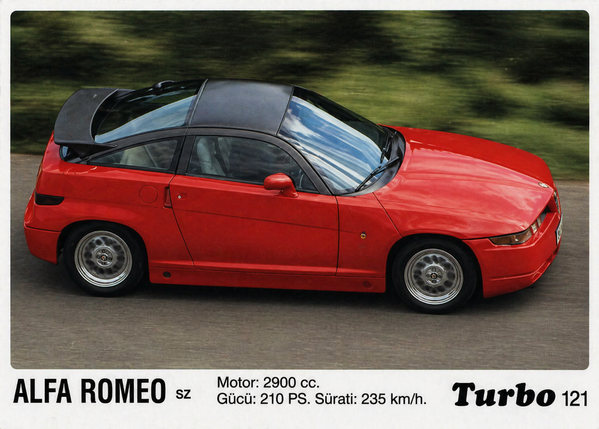 Вкладыш №121 — Alfa Romeo SZ, восстановленное изображение
