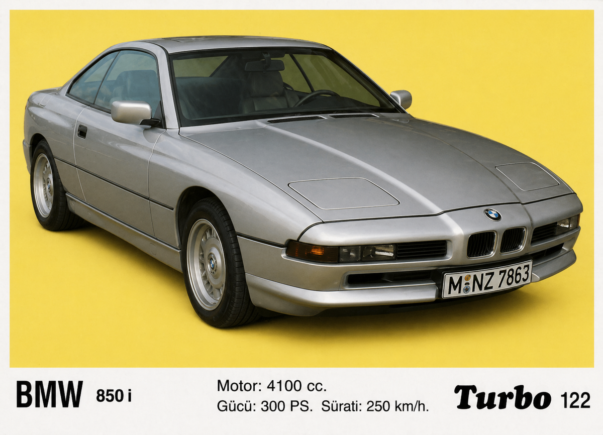 Вкладыш №122 — BMW 850i, восстановленное изображение