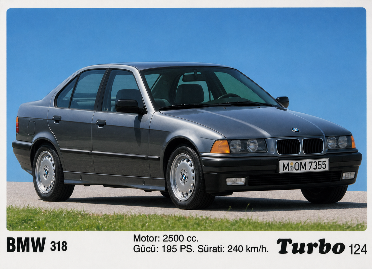 Вкладыш №124 — BMW 318, восстановленное изображение