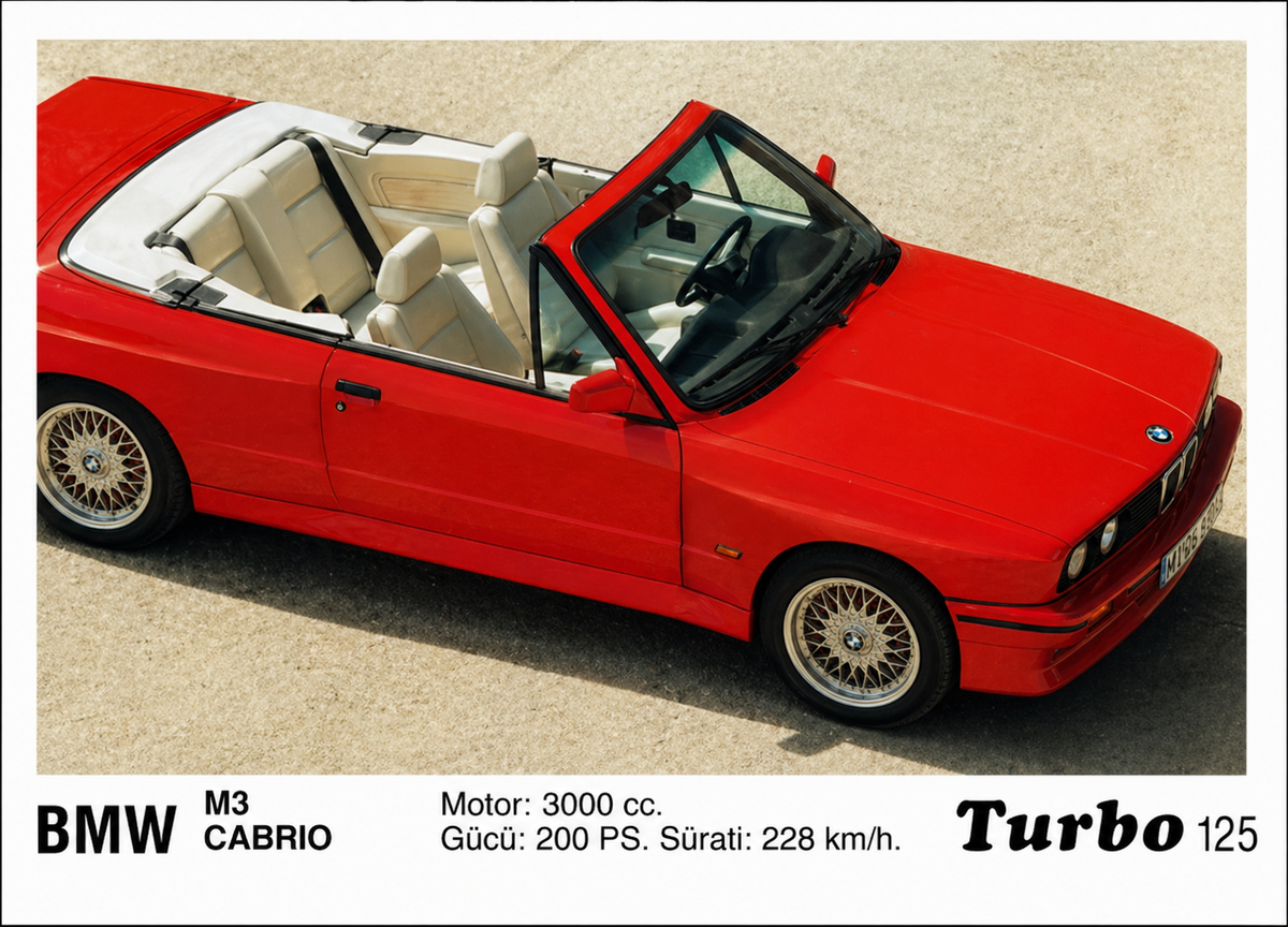 Вкладыш №125 — BMW M3 Cabrio, восстановленное изображение