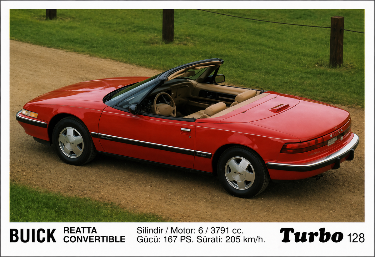 Вкладыш №128 — Buick Reatta Convertible, восстановленное изображение