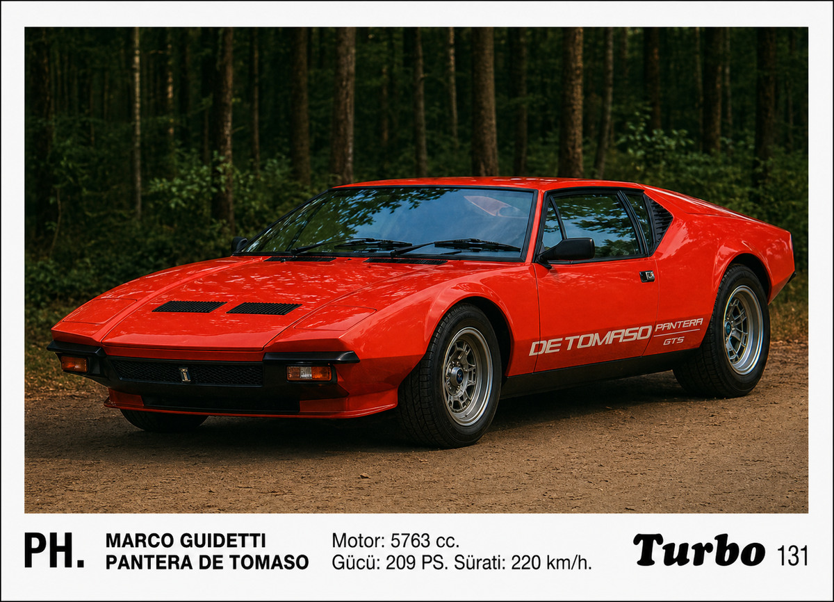 Вкладыш №131 — PH Marco Guidetti Pantera DeTomaso, восстановленное изображение