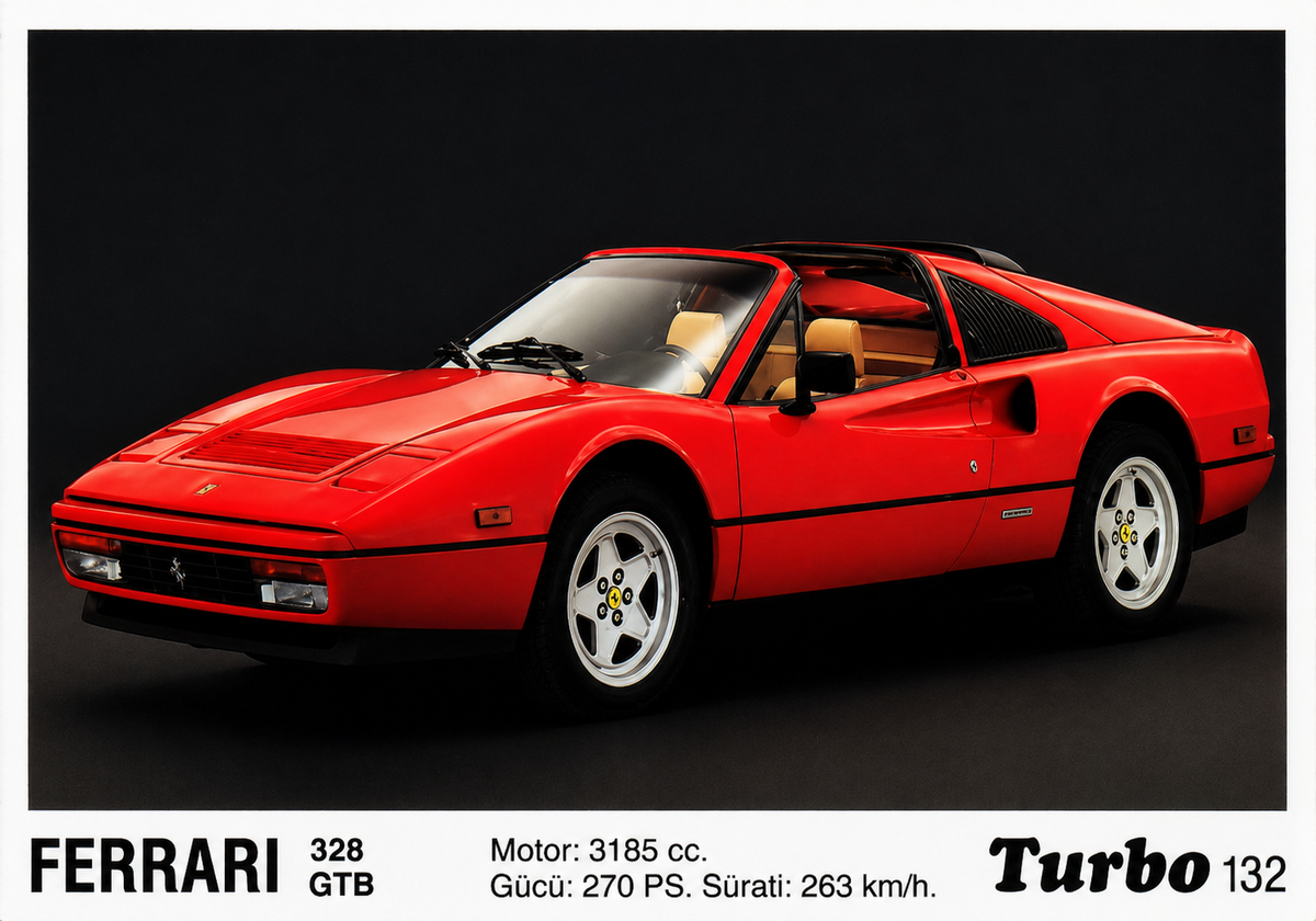 Вкладыш №132 — Ferrari 328 GTB, восстановленное изображение