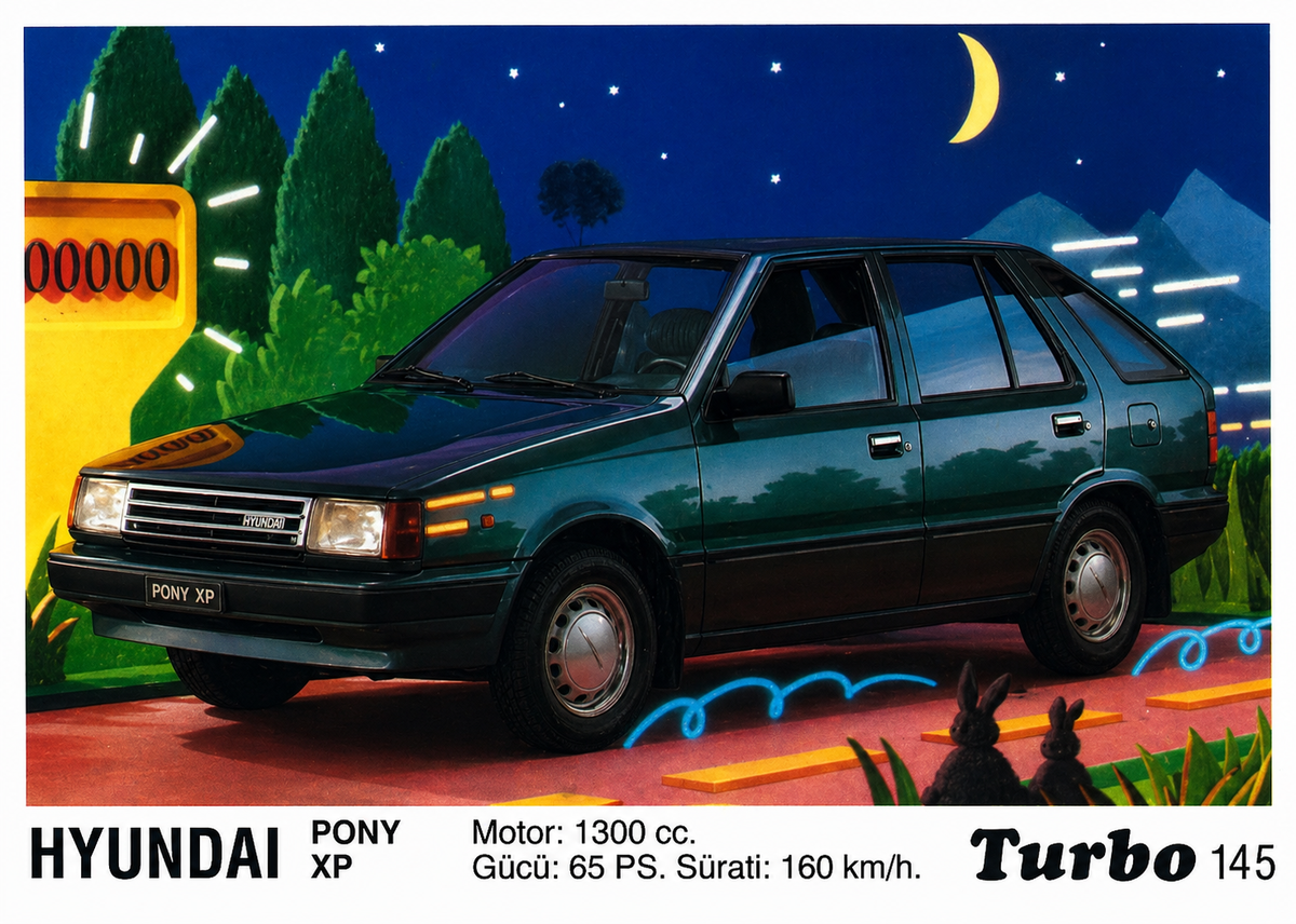 Вкладыш №145 — Hyundai Pony XP, восстановленное изображение