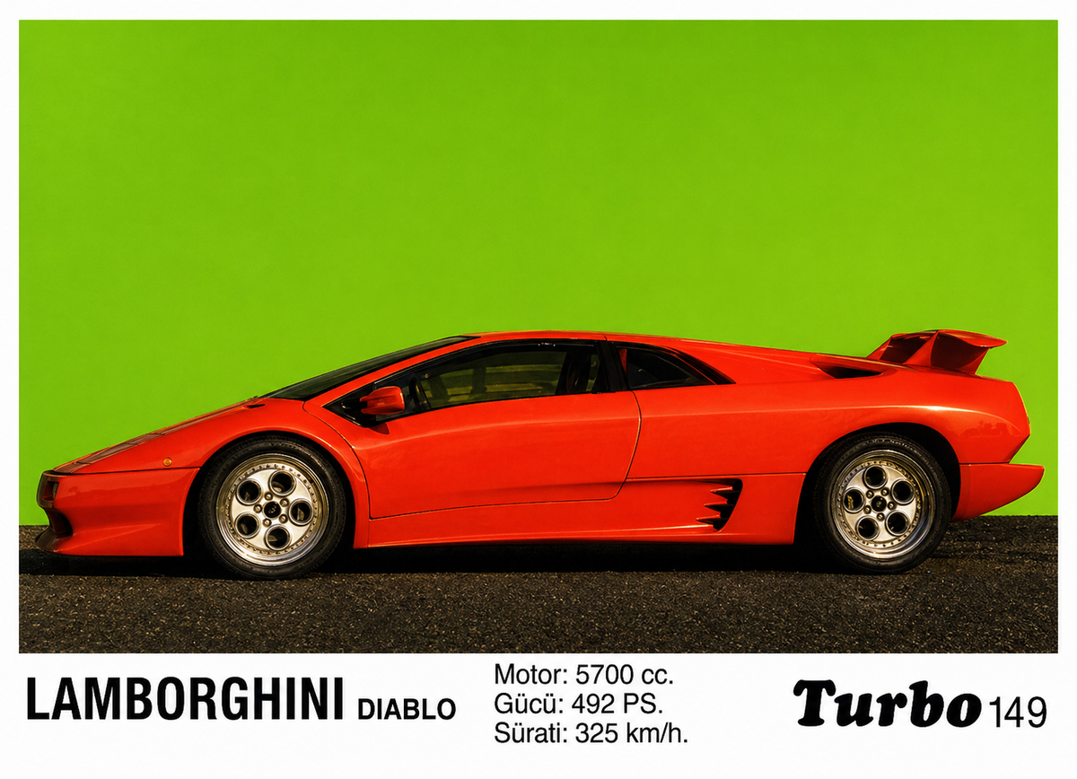 Вкладыш №149 — Lamborghini, восстановленное изображение