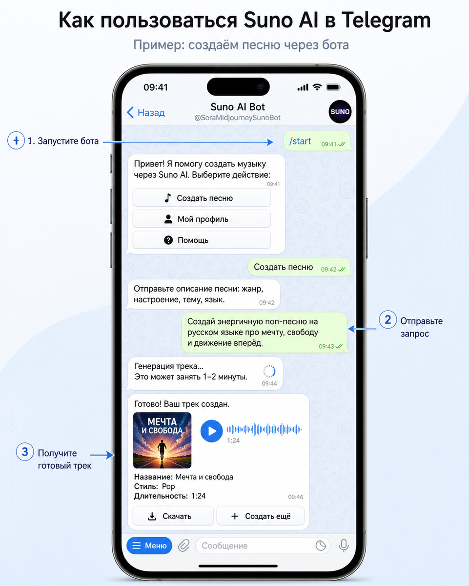 Пример как пользоваться ботом 