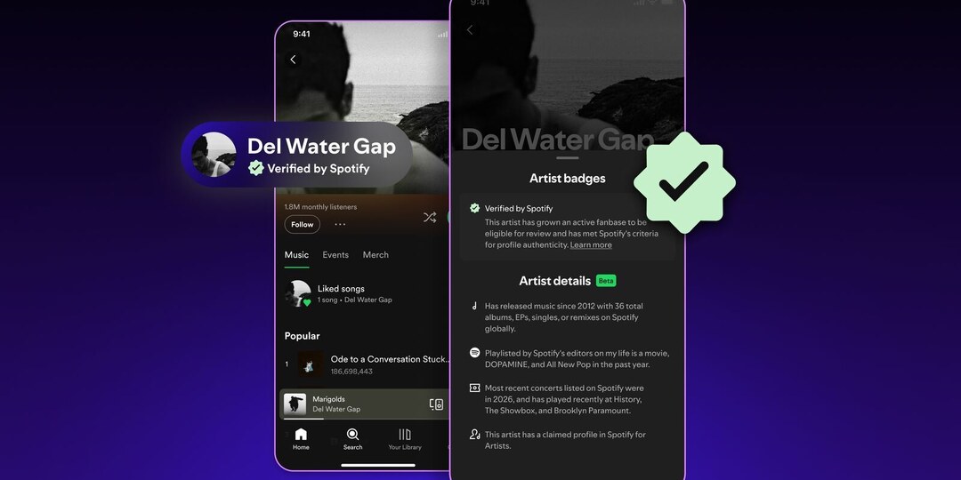 Spotify запускает бейджи Verified by Spotify для артистов