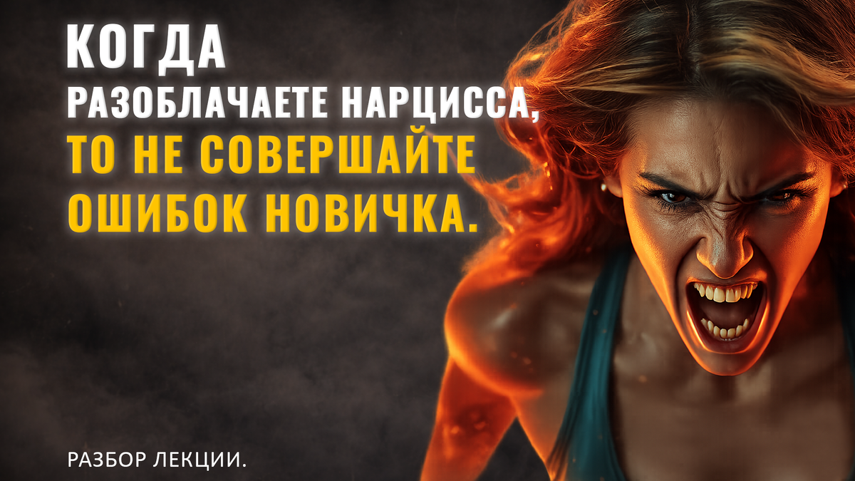 КОГДА РАЗОБЛАЧАЕТЕ НАРЦИССА, ТО НЕ СОВЕРШАЙТЕ ОШИБОК НОВИЧКА. БЕЙТЕ ТУДА, ГДЕ БОЛЬНО.