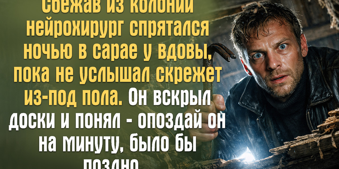 Сбежав из колонии нейрохирург спрятался ночью в сарае у вдовы, пока не услышал скрежет из-под пола
