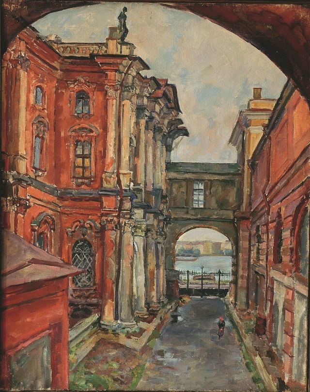 А. А. Осмёркин. Во дворе Эрмитажа. 1945 год, СССР, г. Ленинград. Оренбургский областной музей изобразительных искусств