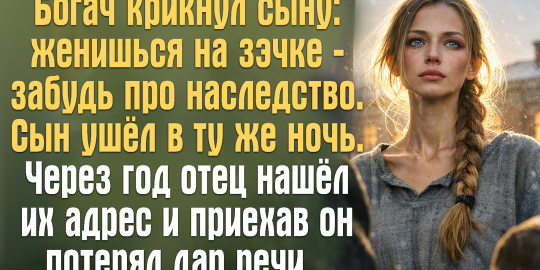 Богач крикнул сыну: женишься на зэчке — забудь про наследство. Сын ушёл в ту же ночь.